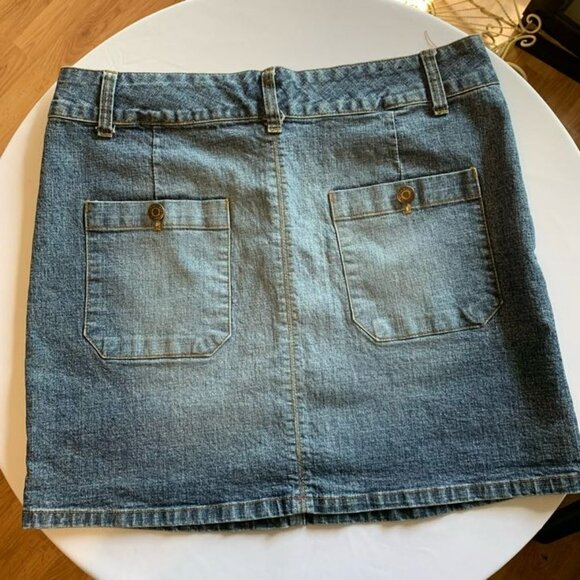 Vintage Request Boho Stretch Denim Mini Skirt Jean Size 11 Large - Picture 5 of 10